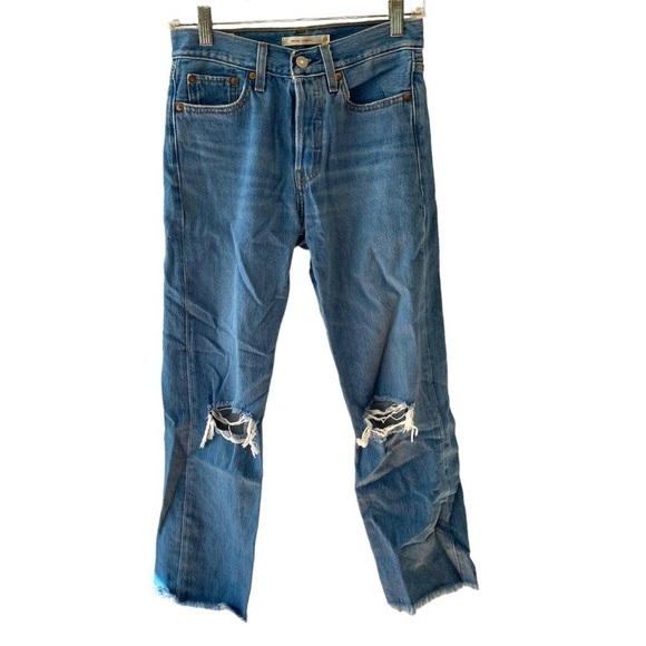 Levi's Wedgie Straight Jean Distressed size 24 - Picture 1 of 8